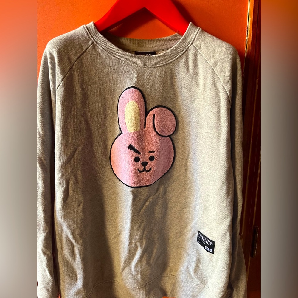 BTS x LINE FRIENDS Cooky Varsity Sweatshirt Rabbit Bunny Appliqué BT21